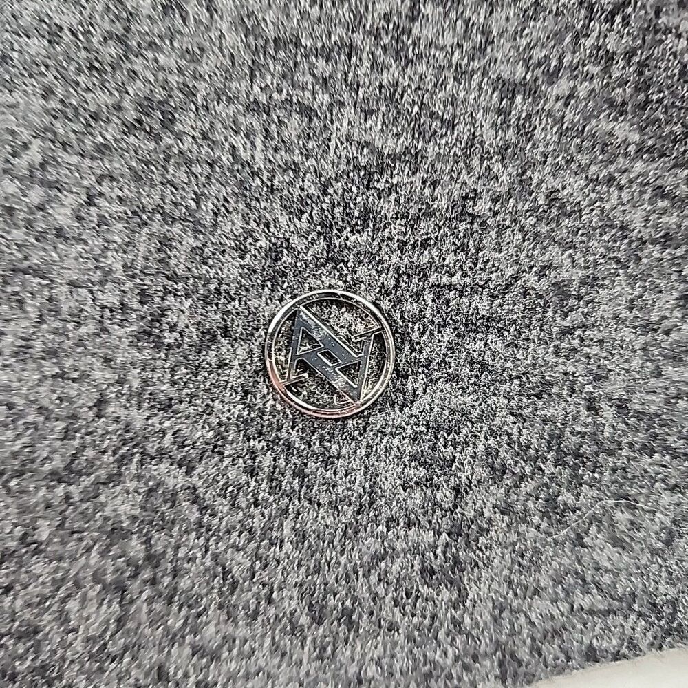 Adrienne Vittadini 2XL Grey Crystal Studded Round Neck Sweater Gathered Sleeve - Picture 6 of 9